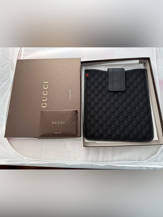 Gucci Accessories - Vintage Gucci Logo Neoprene IPad Case Black